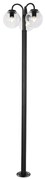 Lanterna preta com vidro transparente 200 cm 3 luzes IP44 - Sfera Moderno