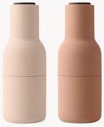 Moinhos de sal e pimenta com tampa em madeira de nogueira Bottle Grinder, conjunto de 2