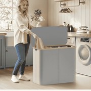 Cesto da roupa suja com tampa 78 x 38,5 x 70,5 cm cinzento