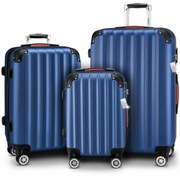 Conjunto de 3 malas viagem peças rígidas Baseline acessórios em ABS Azul