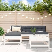 vidaXL 5 pcs conjunto lounge de jardim madeira de pinho maciça branco