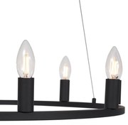 Candeeiro suspenso industrial preto 7 luzes - Knight