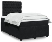 vidaXL Cama boxspring com colchão 120x190 cm veludo preto