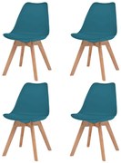 vidaXL Cadeiras de jantar 4 pcs plástico turquesa
