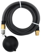 vidaXL Mangueira de sucção com conectores de latão 1,1" 4 m PVC preto
