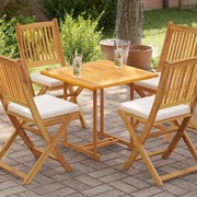 vidaXL Tampo de mesa 70x70x2,5 cm madeira de teca maciça