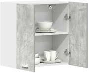 Armário de parede da cozinha concreto cinza 60x31x60 cm