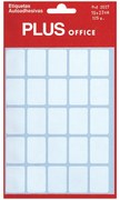 Etiquetas autocolantes brancas Papel Makro 8x12 mm, com bordas arredondadas. Adesivo permanente.