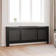 vidaXL Cobertura de radiador MDF 205 cm preto