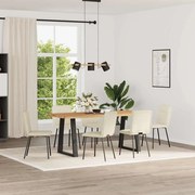 vidaXL Cadeiras de jantar 6 pcs veludo cor creme