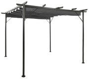 vidaXL Pérgola com toldo retrátil 3x3 m 180 g/m² aço antracite