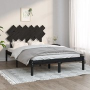 Estrutura cama dupla pequena 120x190 cm madeira maciça preto