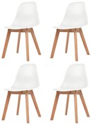 vidaXL Cadeiras de jantar 4 pcs plástico branco
