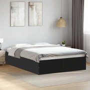 vidaXL Estrutura de cama 135x190 cm derivados de madeira preto