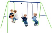 Conjunto de Baloiços de Jardim de Metal com Altura Ajustável Baloiços