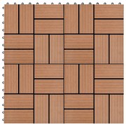 vidaXL Ladrilhos de pavimento 11 pcs WPC 1m² 30x30 cm castanho
