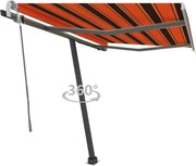 vidaXL Toldo retrátil manual independente 300x250cm laranja e castanho
