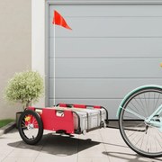 vidaXL Reboque de bicicleta tecido oxford/ferro vermelho