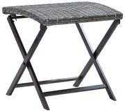vidaXL Banco dobrável em vime PE cinzento