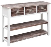 vidaXL Aparador 108x30x76 cm madeira paulownia maciça castanho antigo