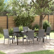 vidaXL Conjunto de Jantar para Jardim 7 pcs Cinzento Standard