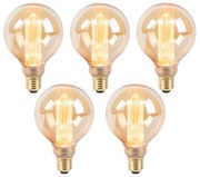 Conjunto de 5 lâmpadas LED G95 E27 5W 1800K Âmbar Reguláveis em 3 Níveis