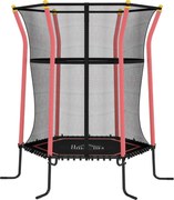 HOMCOM Trampolim Criança com Rede de Segurança e Estrutura de Aço para Interiores e Exteriores Carga 50kg Ø163,5x190 cm Vermelho | Aosom Portugal