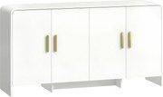 HOMCOM Aparador de Cozinha com 4 Prateleiras 4 Portas com Fecho Suave Móvel para TV de 72 Polegadas 152x40x80 cm Branco | Aosom Portugal