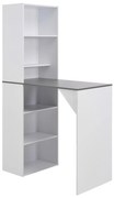 vidaXL Mesa de bar com armário 115x59x200 cm branco