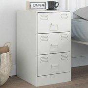 Mesa de cabeceira 34,5x39x62 cm aço branco