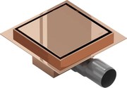 Mexen Flat-Q M13 ralo de chão quadrado 15 x 15 cm, ouro rosa - 1610015