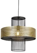 Candeeiro suspenso design dourado preto 50cm - TESS Design