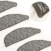 vidaXL Tapete/carpete para degraus 15 pcs 56x17x3 cm antracite