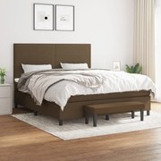 vidaXL Cama com molas/colchão 180x200 cm tecido castanho-escuro