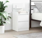 vidaXL Mesa de cabeceira com 2 gavetas 38x34x80 cm branco