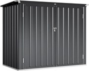 Outsunny Abrigo para Contentores de Lixo Duplo em Aço Galvanizado de 240L com Tampa Dobrável e Portas com Fecho Cinzento | Aosom Portugal