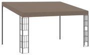 vidaXL Gazebo de montagem na parede 4x3 m tecido cinzento-acastanhado