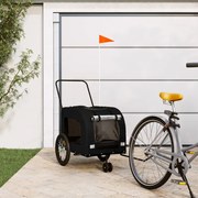 vidaXL Reboque bicicleta p/ animais tecido oxford/ferro preto