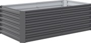 Outsunny Floreira Grande Exterior Retangular em Aço Galvanizado para Terraço com Base Aberta 180x90x57,5 cm Cinzento | Aosom Portugal