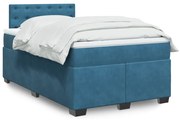 Cama boxspring com colchão 120x190 cm veludo azul