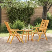 vidaXL Conjunto Bistro de Jardim 3 pcs Castanho