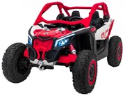 Carro elétrico para Crianças 2 Lugares 24V CAM-AM Buggy Maverick Turbo RR STRONG Motor 320 W, Rodas AR bombeado, assento couro ecológico Vermelho