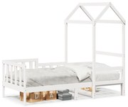 Sofá-cama c/ telhado 90x190 cm madeira de pinho maciça branco