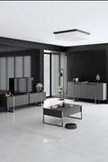 Conjunto de Mobiliário de Sala Luxe – Antracite e Prateado – Móveis co