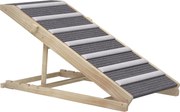 PawHut Rampa Dobrável para Cães com Altura Ajustável 35-50 cm e Tapete Antiderrapante 100x50x50 cm Madeira e Cinza | Aosom Portugal