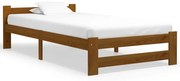 Estrutura de cama 90x200 cm madeira pinho maciço castanho mel