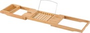 HOMCOM Prateleira para banheira em bambu tabuleiro ajustável para banheira para livro, iPad, telefone, SPA | Aosom Portugal