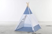 HOMCOM Tenda Tipi para Crianças acima de 3 Anos Tenda Infantil de Madeira Portátil com Janela Almofada e Bolsa de Transporte para Interiores e Exteriores 120x120x155cm Cinza