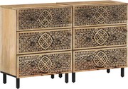 vidaXL Móveis de apoio 2 pcs 60x33x75 cm madeira de mangueira maciça