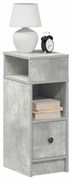 vidaXL Mesas de cabeceira 2pcs com gaveta 25x31x66 cm cinzento cimento